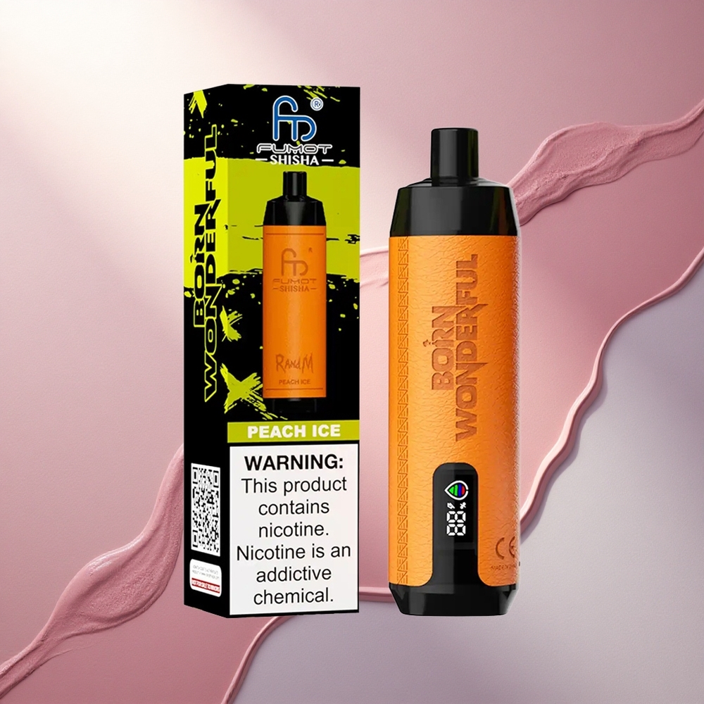 RandM Fumot Shisha 10000 Puffs Breskvin Ledeni z 18ml in 0,5% nikotina