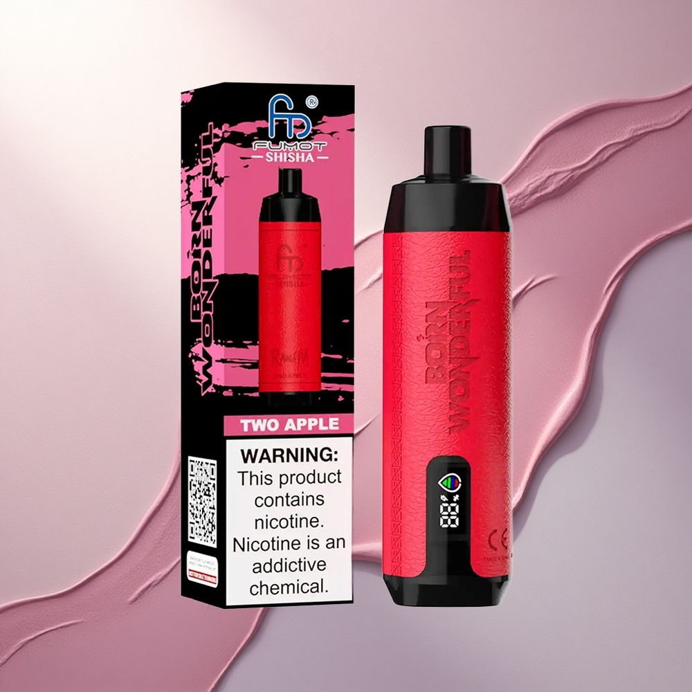 RandM Fumot Shisha 10000 Puffs Dve Jabolki z 18ml E-tekočine in 850 mAh Baterijo