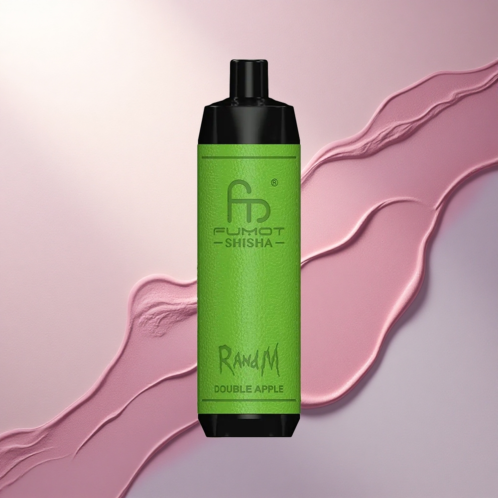 RandM Fumot Shisha 10000 Puffs Dvojno Jabolko z 18ml E-tekočino in 0.6ohm Mesh Tuljavo