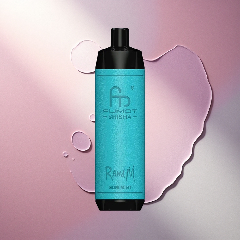 RandM Fumot Shisha 10000 Puffs Gum Mint z LED indikatorjem, 18ml e-tekočine in 0,5% nikotina