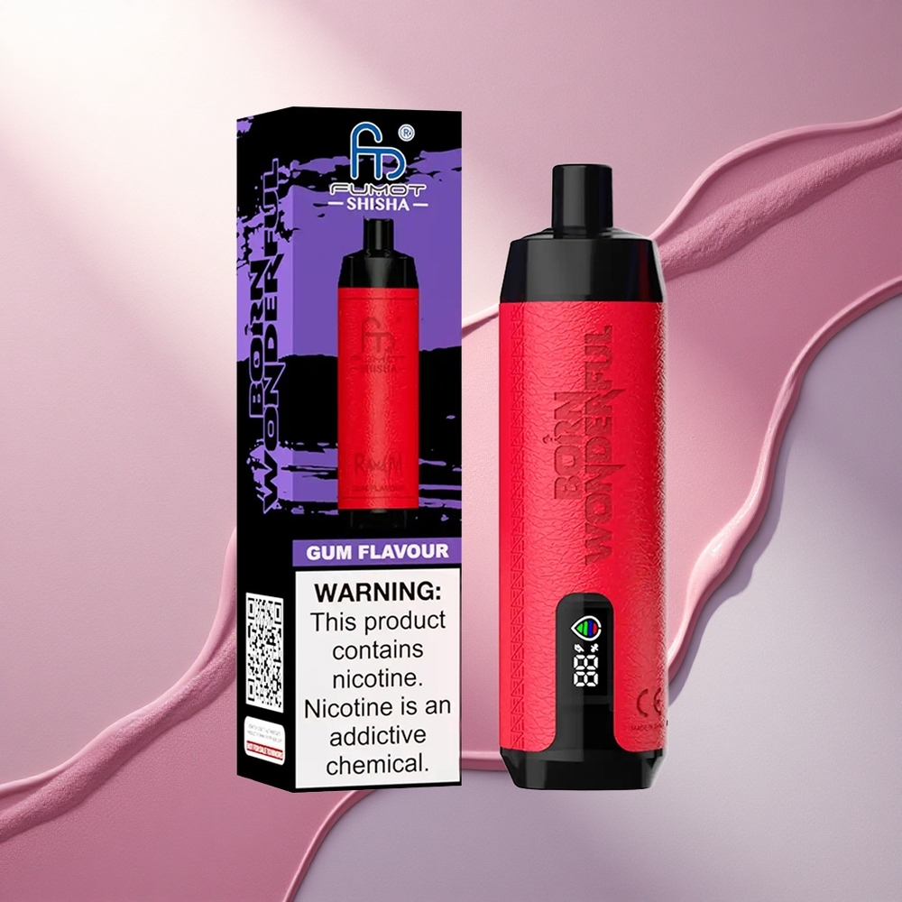 RandM Fumot Shisha 10000 Puffs Gum Okus Dispozabilna Vape z 18ml E-tekočino in 850 mAh Baterijo