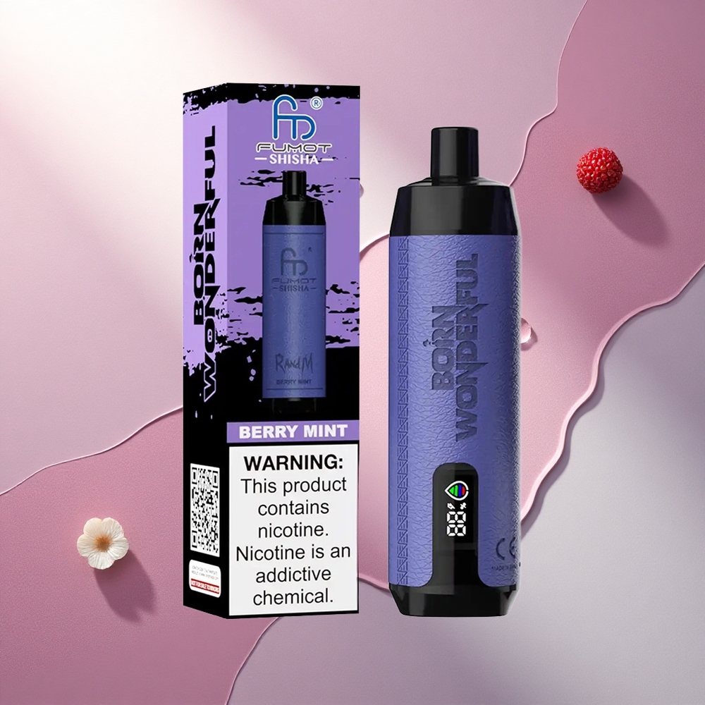 RandM Fumot Shisha 10000 Puffs Jagoda Meta z 0,6 ohm in 0,5 % nikotina