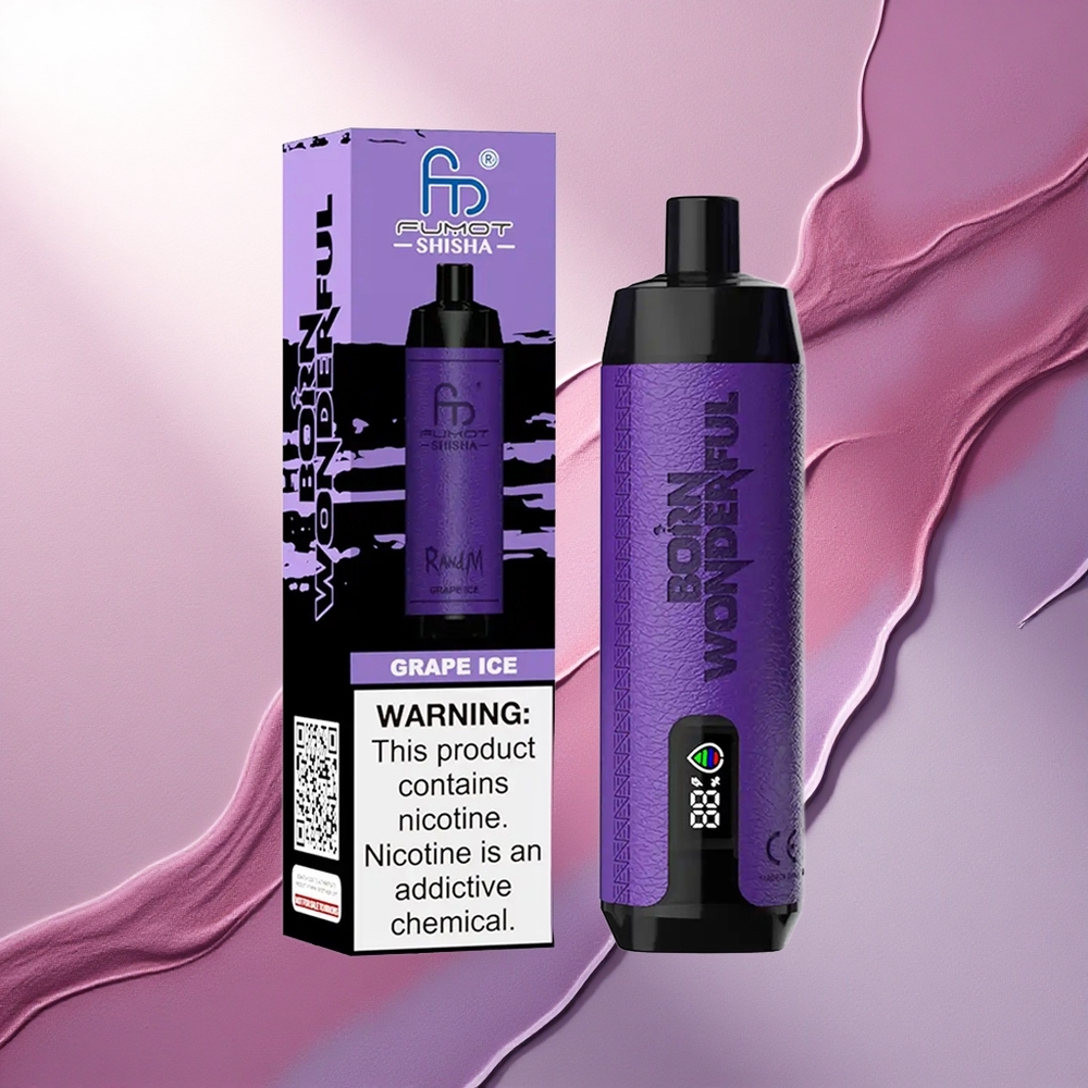 RandM Fumot Shisha 10000 Puffs Ledno Grozdje z 0,5% nikotina in 850 mAh