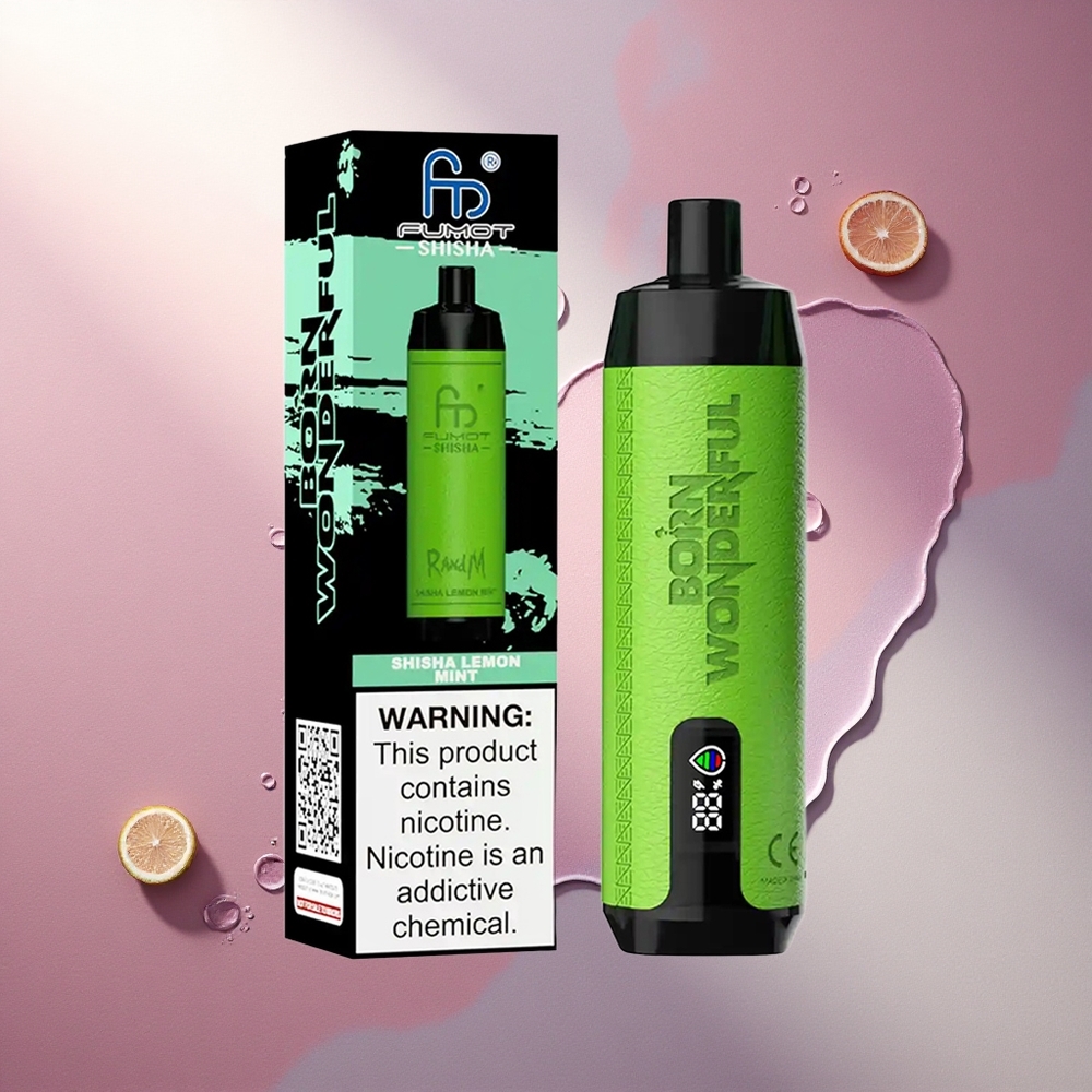 RandM Fumot Shisha 10000 Puffs Limeta Meta LED 850 mAh 0,5% nikotina