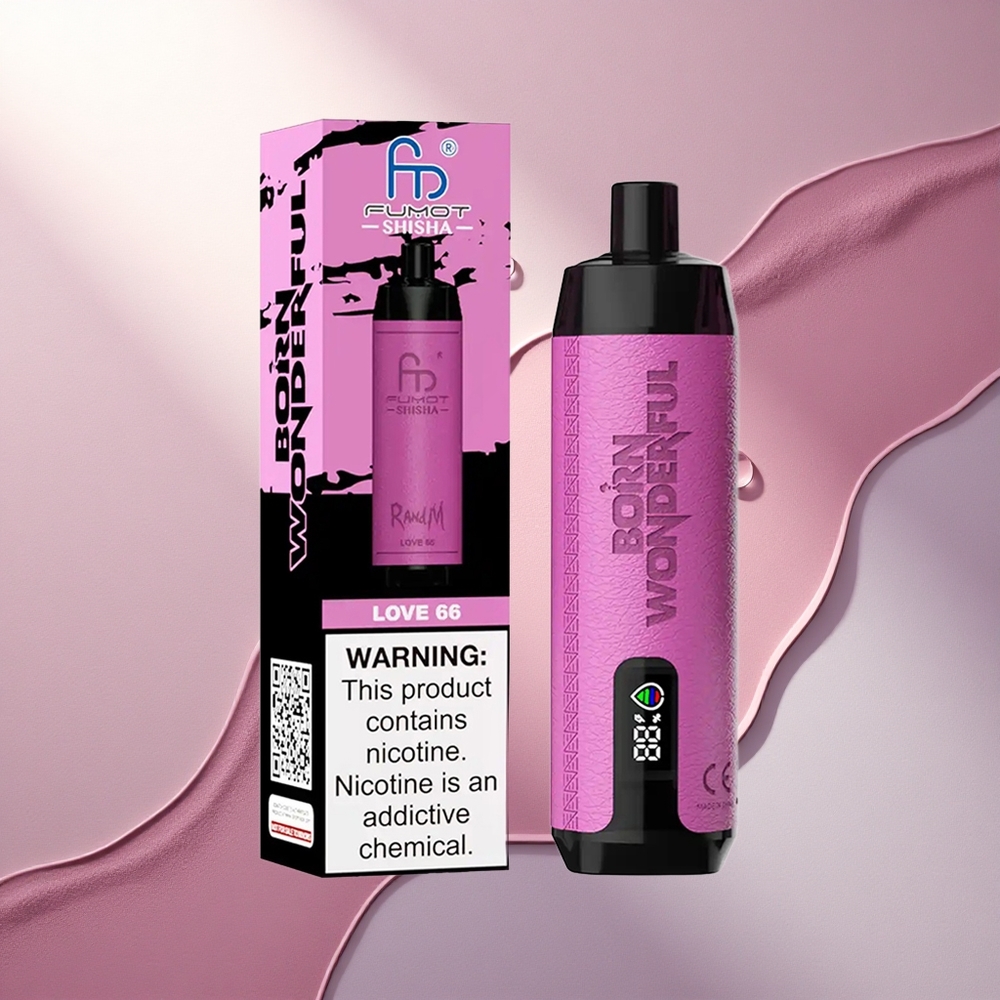 RandM Fumot Shisha 10000 Puffs Ljubezen 66 z 0,5% nikotina in 850 mAh baterijo