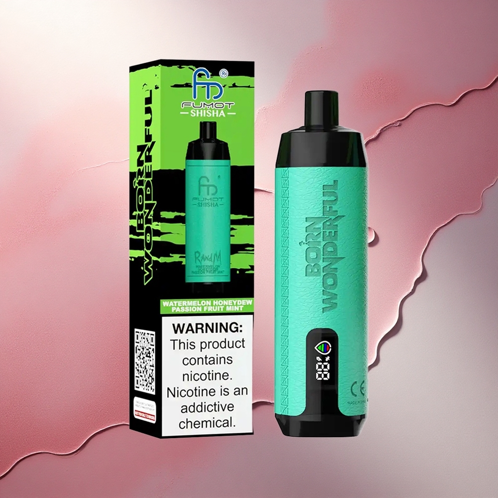 RandM Fumot Shisha 10000 Puffs Lubenica Melona Pasijonka Meta z 0,6 % nikotina in 850 mAh baterijo