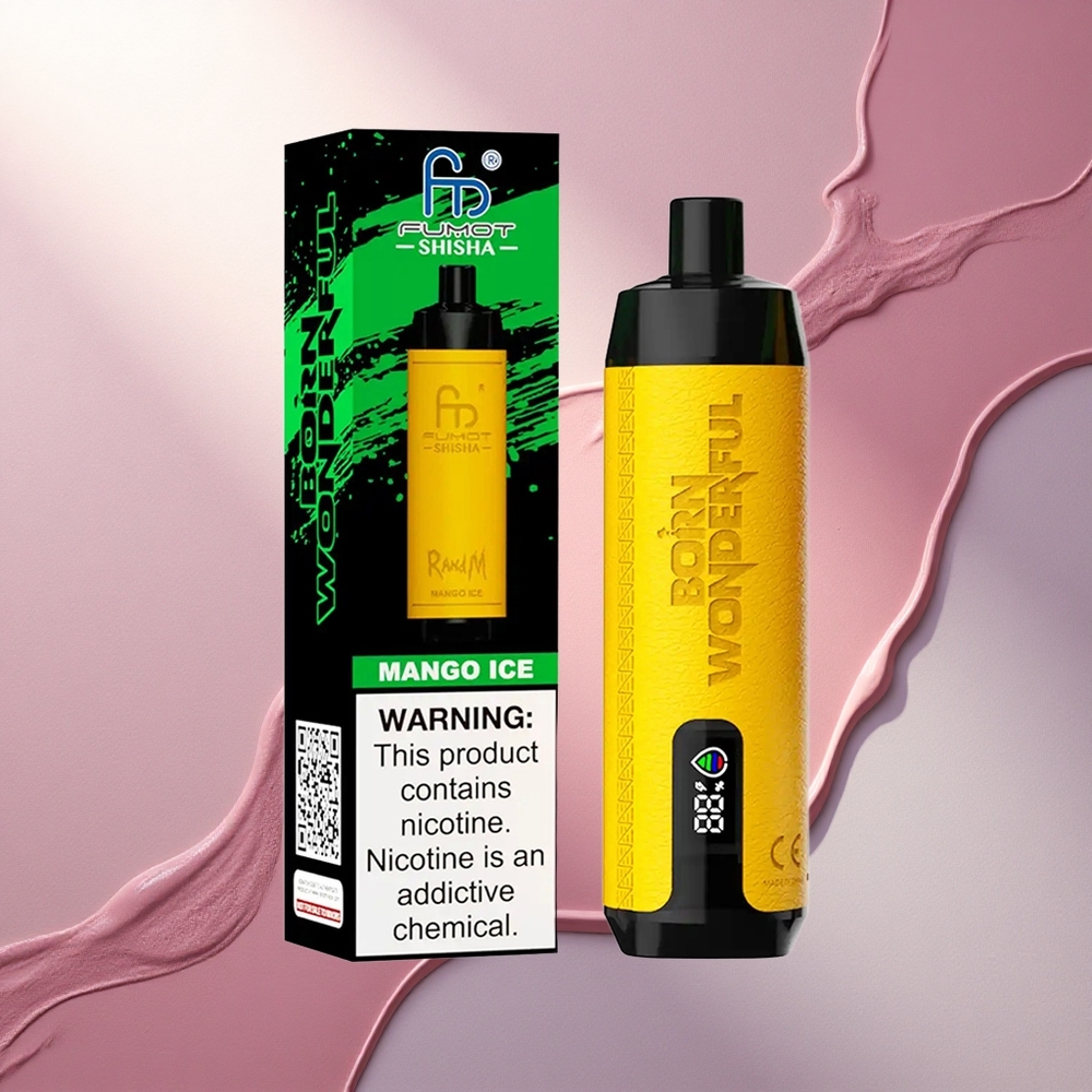 RandM Fumot Shisha 10000 Puffs Mango Ledni z 0,6ohm mrežno tuljavo in 0,5% nikotina