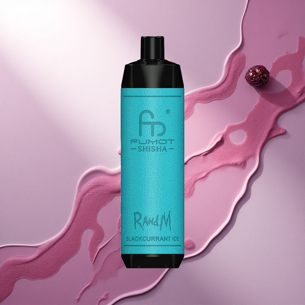 RandM Fumot Shisha 10000 Puffs Črni ribez z led indikatorjem in 0,5 % nikotina