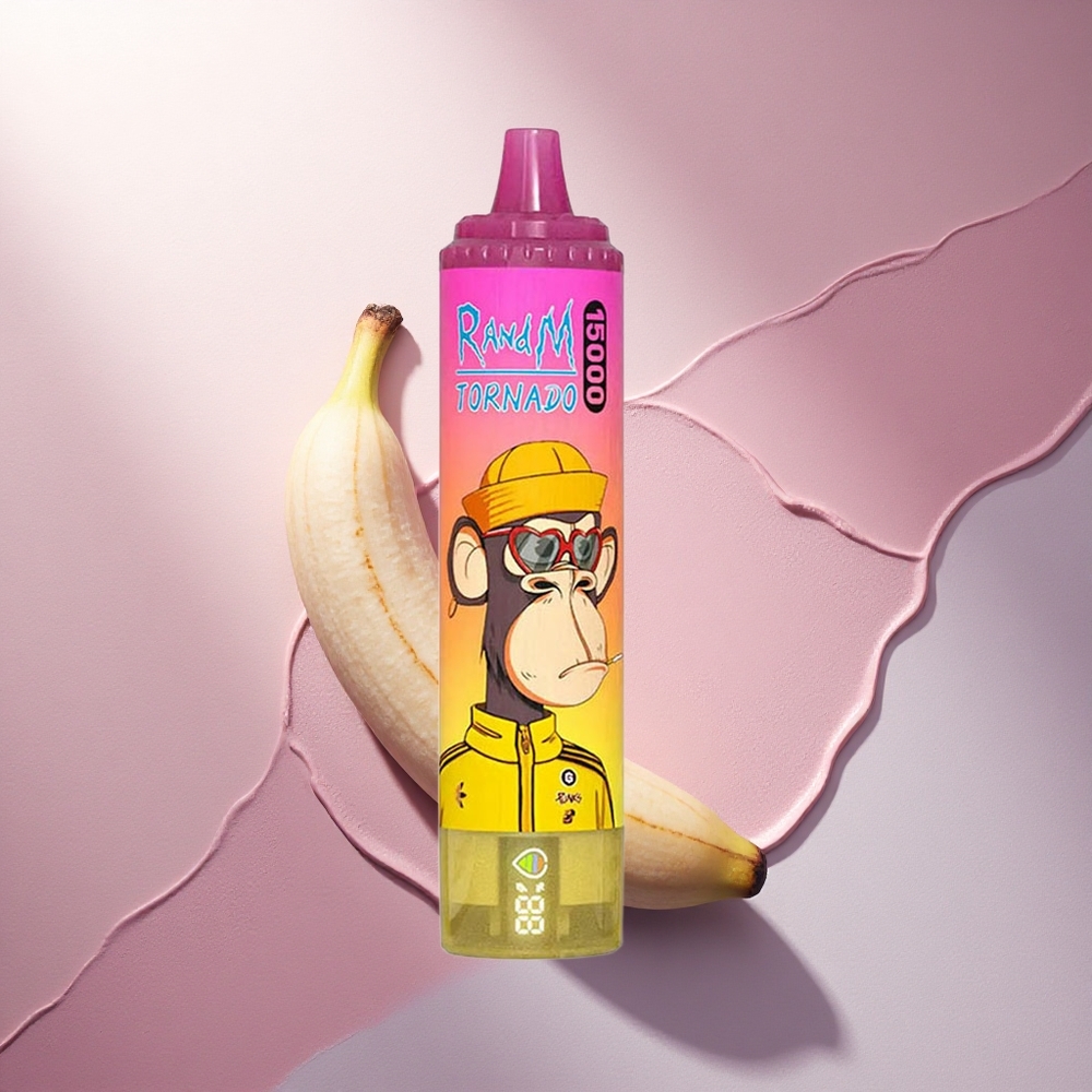 RandM Fumot Tornado 15000 Puffs Banana Led LCD 850mAh Tipka C