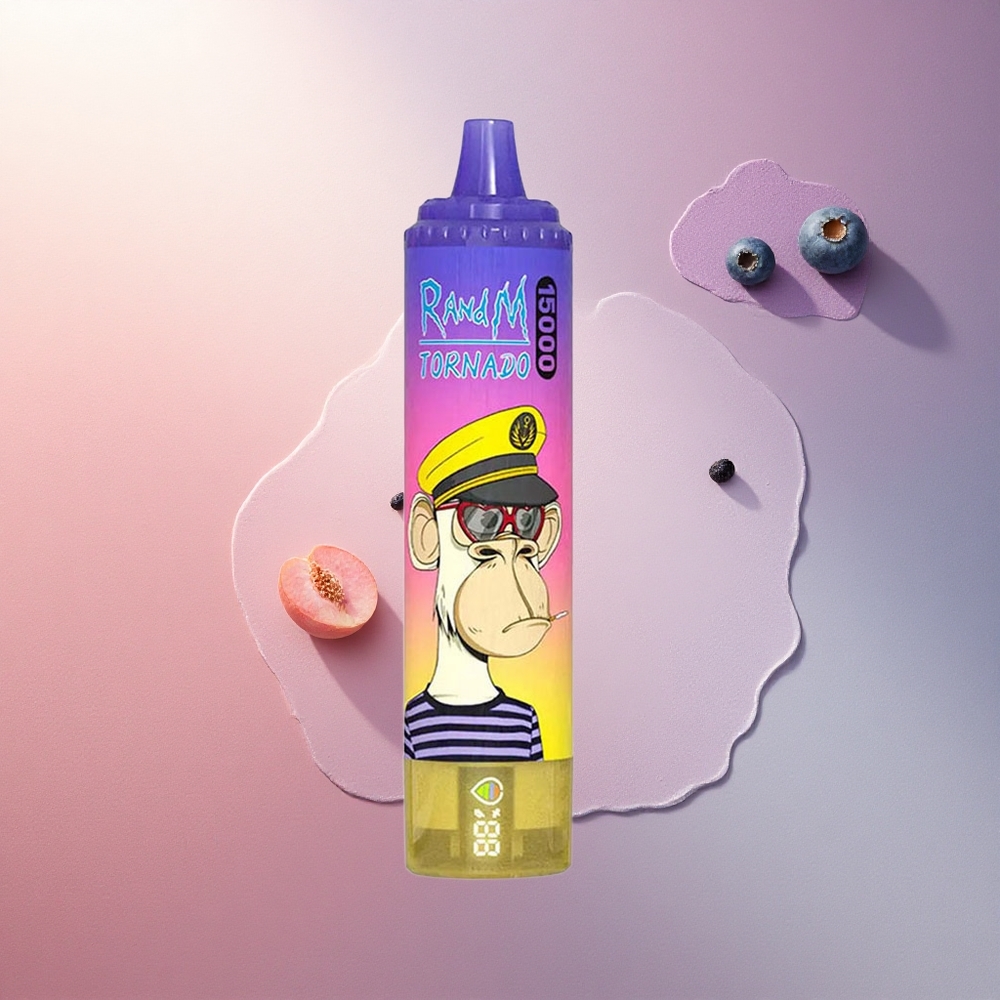 RandM Fumot Tornado 15000 Puffs Breskeva Borovnica Bonbon 25ml 850mAh 5% nikotina