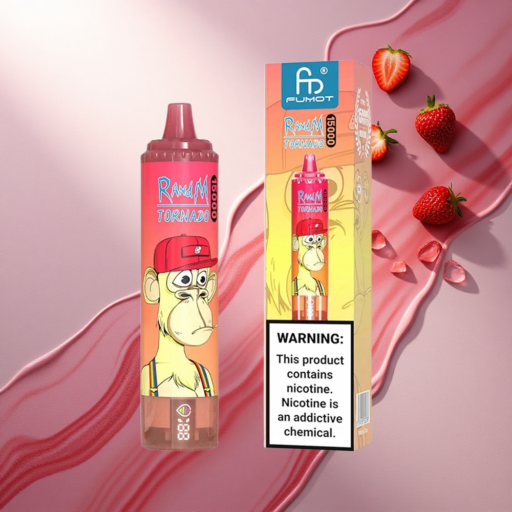 RandM Fumot Tornado 15000 Puffs Jagoda Rdeči Bik 25ml 850mAh