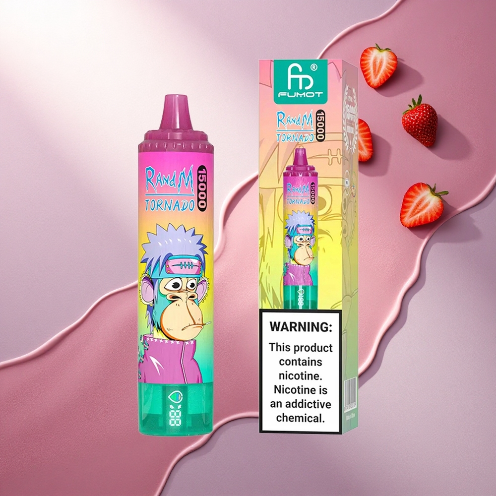 RandM Fumot Tornado 15000 Puffs Jagodni Led z 25ml in 5% nikotina