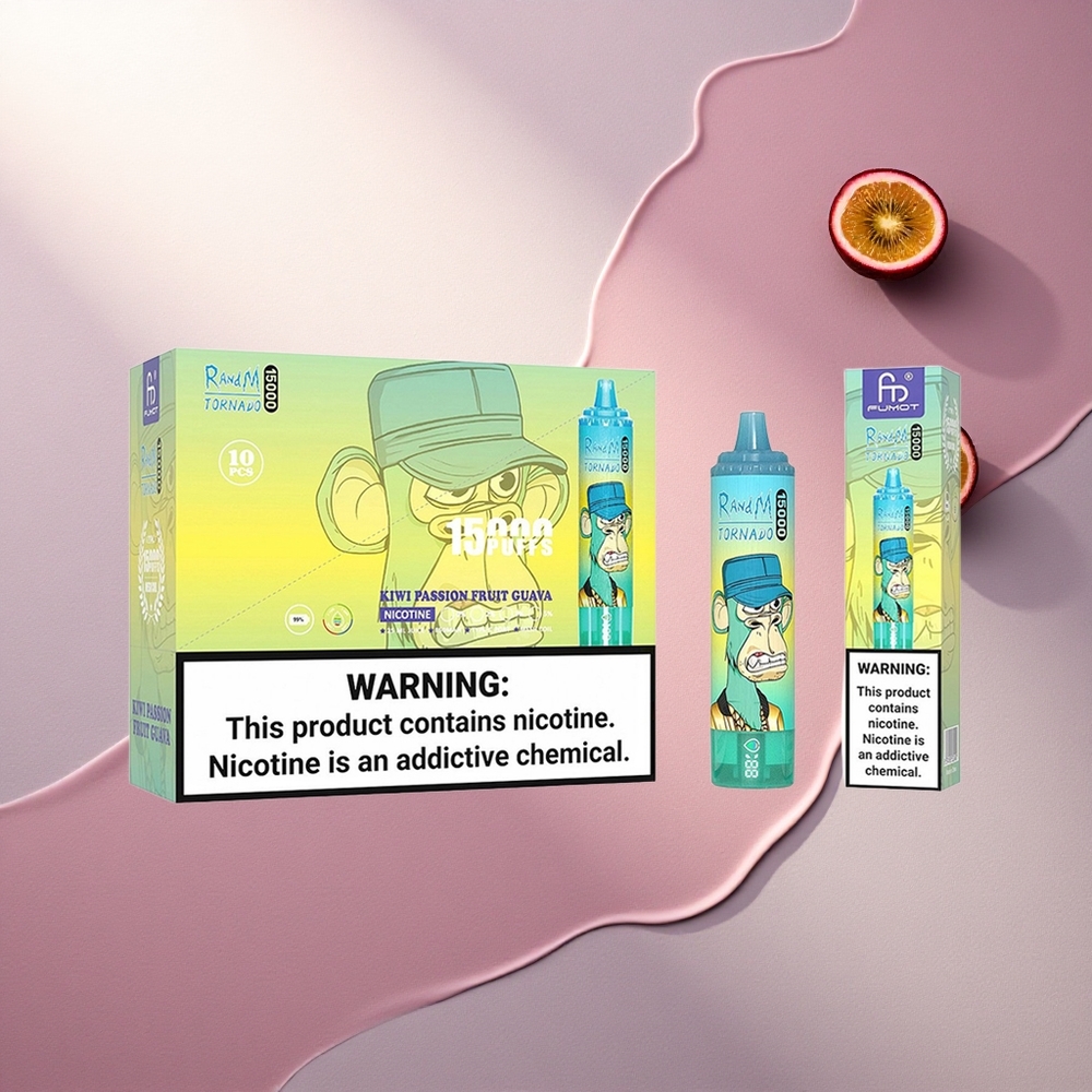 RandM Fumot Tornado 15000 Puffs Kivi Pasijonasta Gujava 25ml 5% nikotina