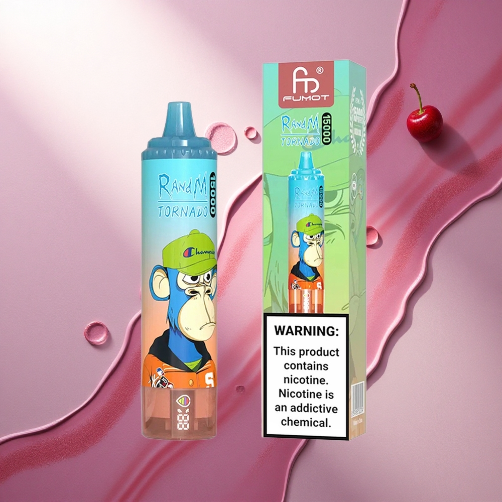 RandM Fumot Tornado 15000 Puffs Češnjeva Kola z 0.9 Ohm Mesh in 850mAh