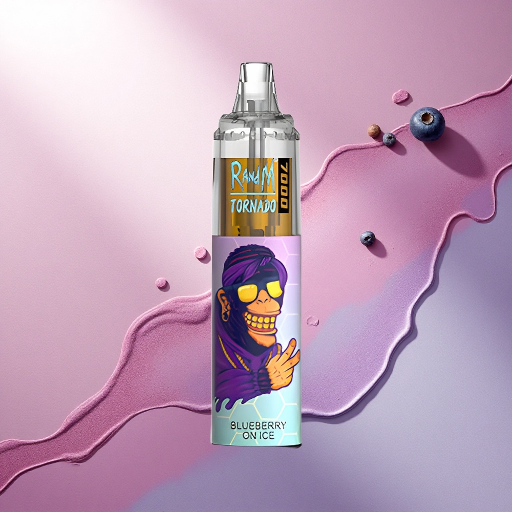 RandM Fumot Tornado 7000 Puffs Borovnica na ledu z 14 ml e-tekočine in 850 mAh baterijo
