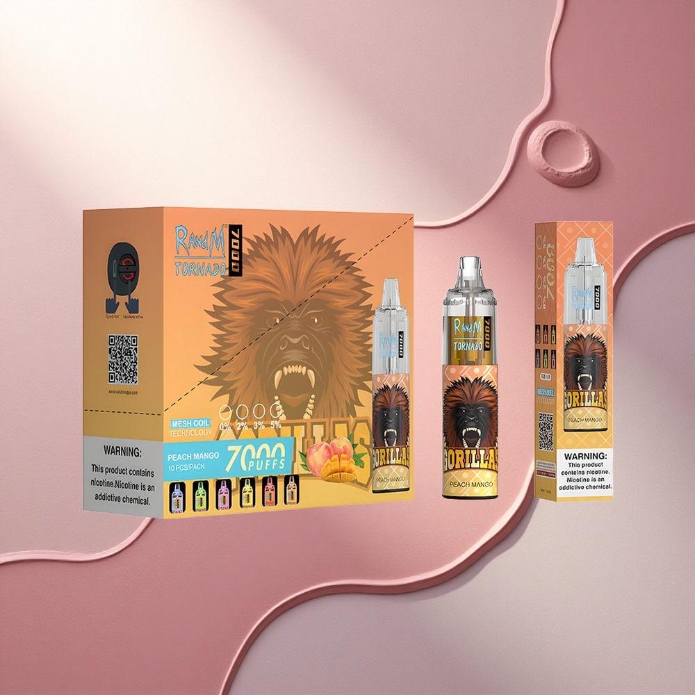 RandM Fumot Tornado 7000 Puffs Breskeva Mango Tipka za Zrak 850mAh