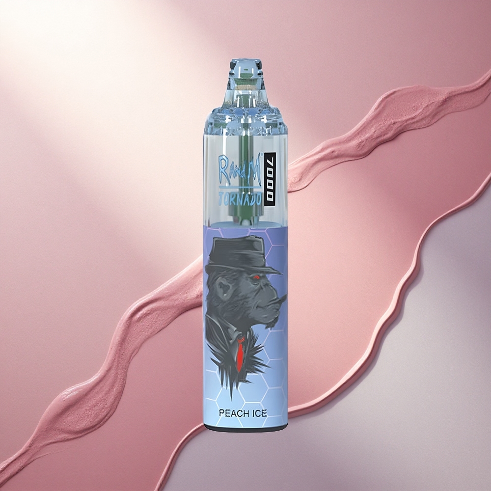 RandM Fumot Tornado 7000 Puffs Breskovi Led z Mesh Coil in 5% Nikotina