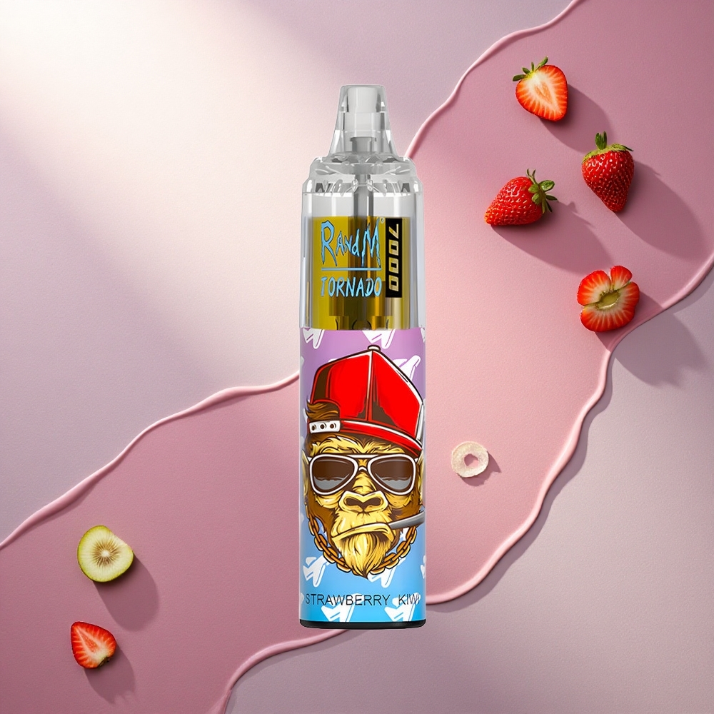 RandM Fumot Tornado 7000 Puffs Jagoda Kivi z 850 mAh in nastavljivim zrakom