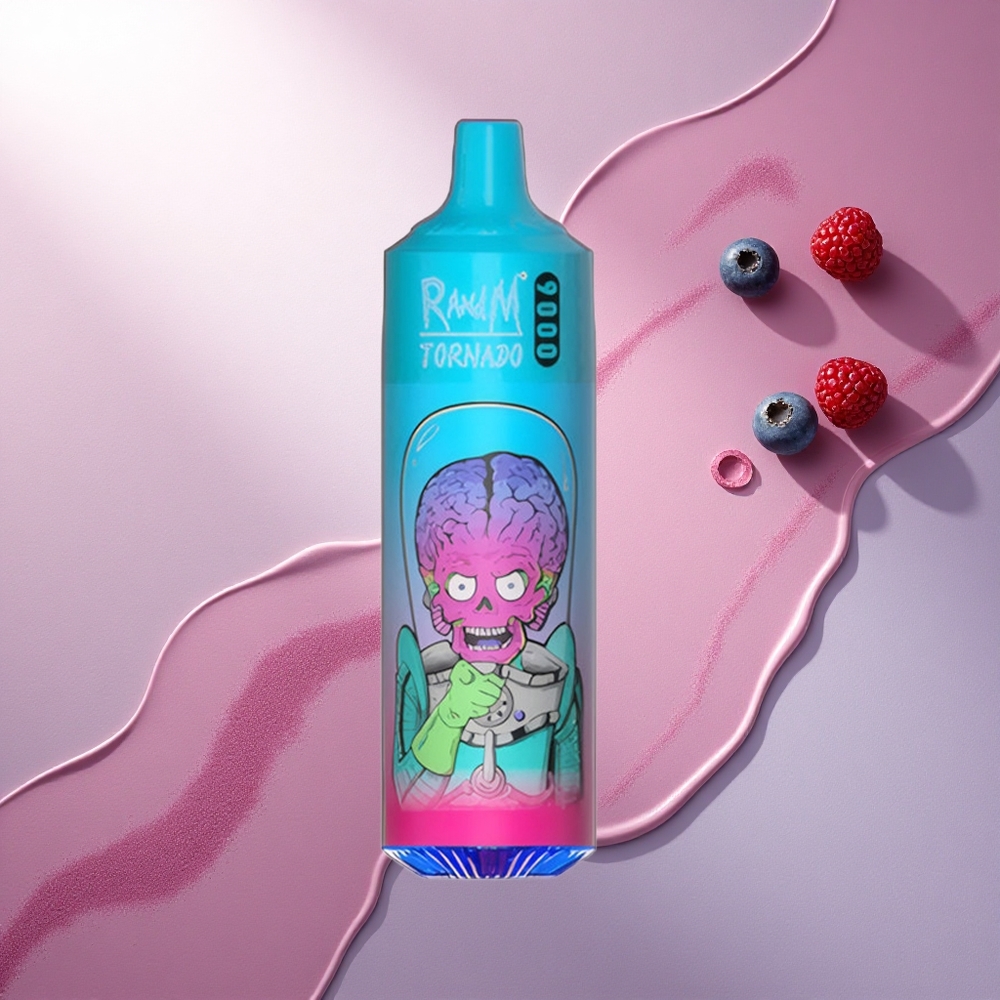 RandM Fumot Tornado 9000 Puffs Borova Malina z 18 mL e-tekočine in 850 mAh baterijo