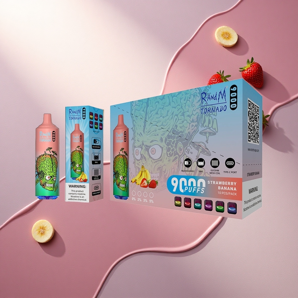 RandM Fumot Tornado 9000 Puffs Jagoda Banana 850 mAh 18 mL
