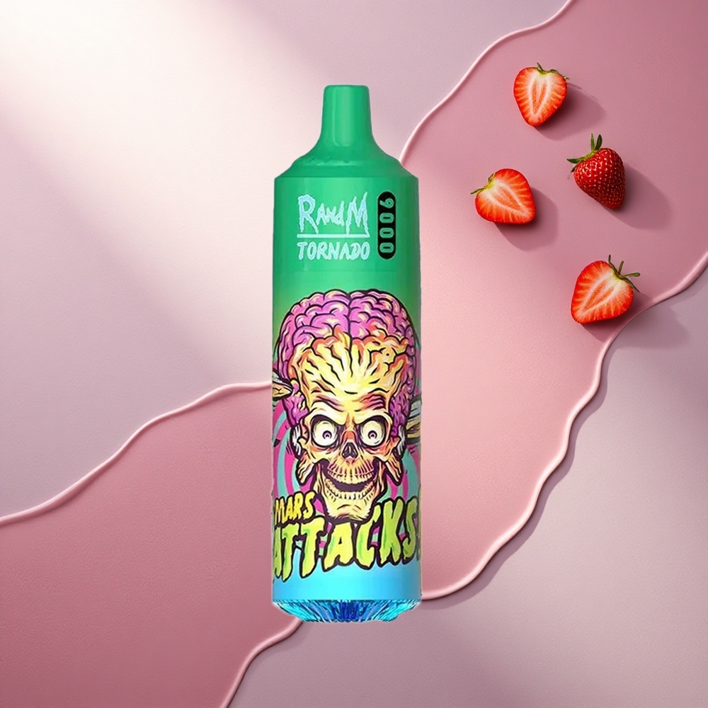 RandM Fumot Tornado 9000 Puffs Jagoda Limonada z 18 mL E-tekočino in 850 mAh Baterijo