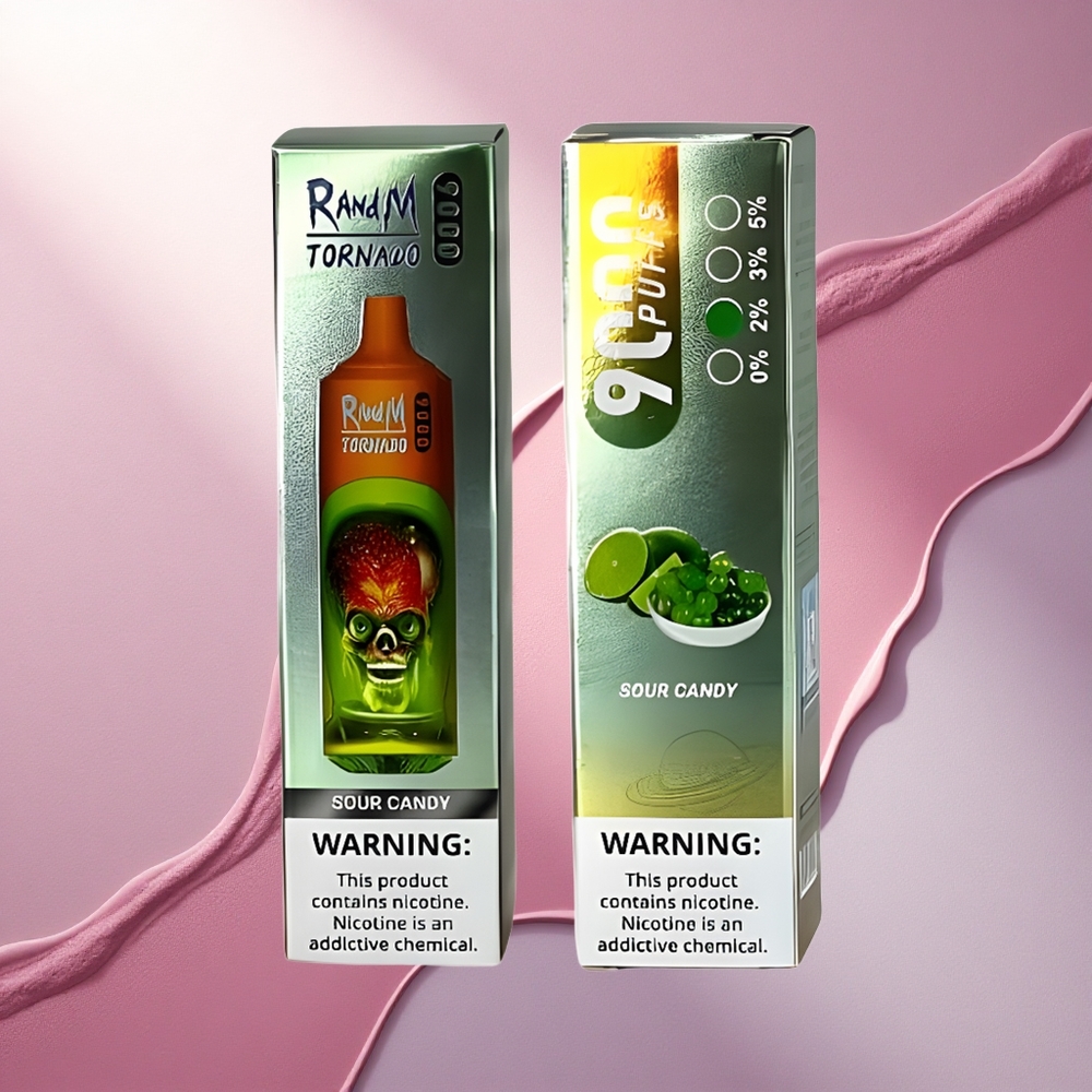 RandM Fumot Tornado 9000 Puffs Kisla Sladkost 850 mAh Mrežna Tuljava