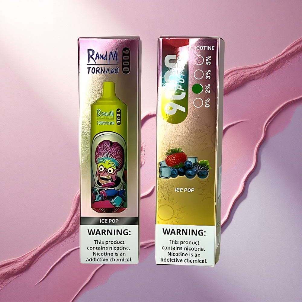 RandM Fumot Tornado 9000 Puffs Ledenjak 9000 Pufov 850 mAh 18 mL Mrežasta Tuljava