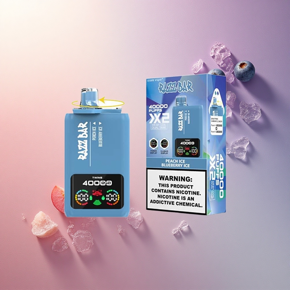 Razz Bar 40000 Puffs Breskev in Borovnica Led z 650 mAh in 2% nikotina