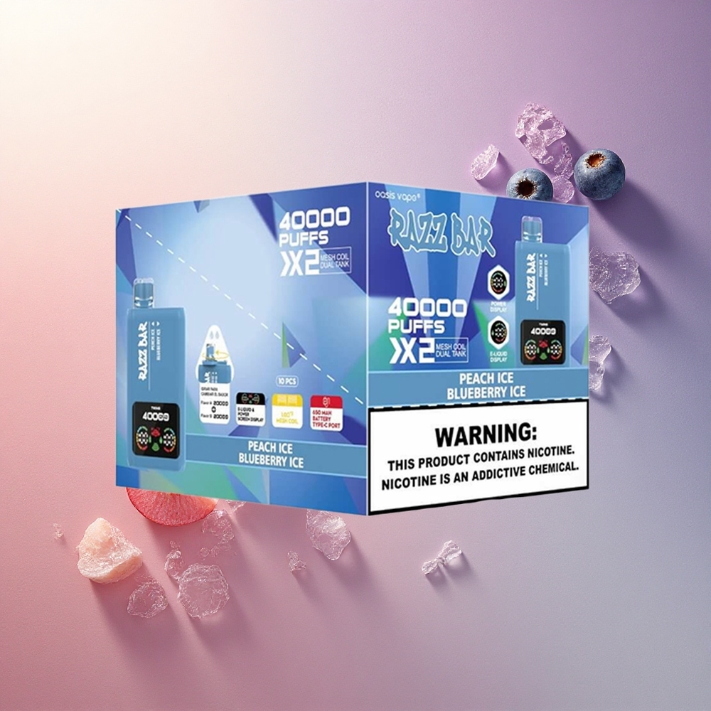 Razz Bar 40000 Puffs Breskev in Borovnica Led z 650 mAh in 2% nikotina