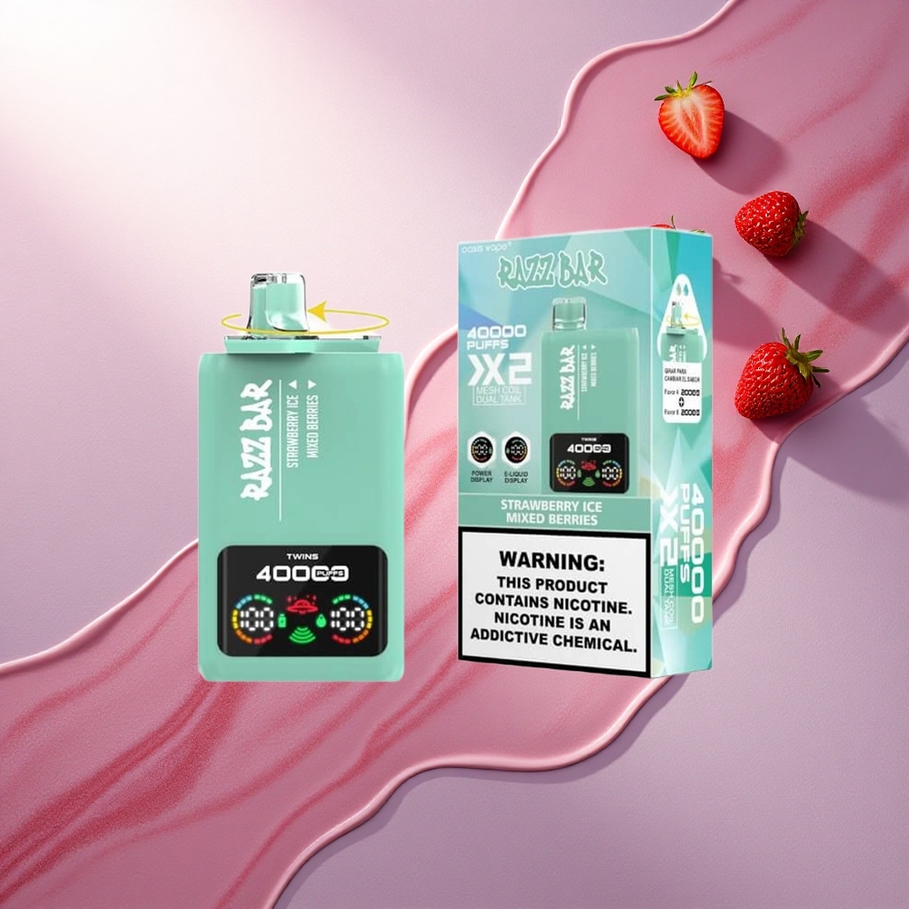 Razz Bar 40000 Puffs Jagoda Led – Mešane Jagode z 5% Nikotina