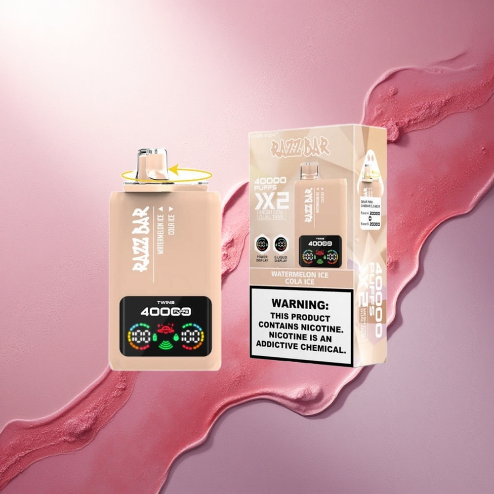 Razz Bar 40000 Puffs Lubenikova Ledena Kolada z 5% nikotina in 650 mAh baterijo