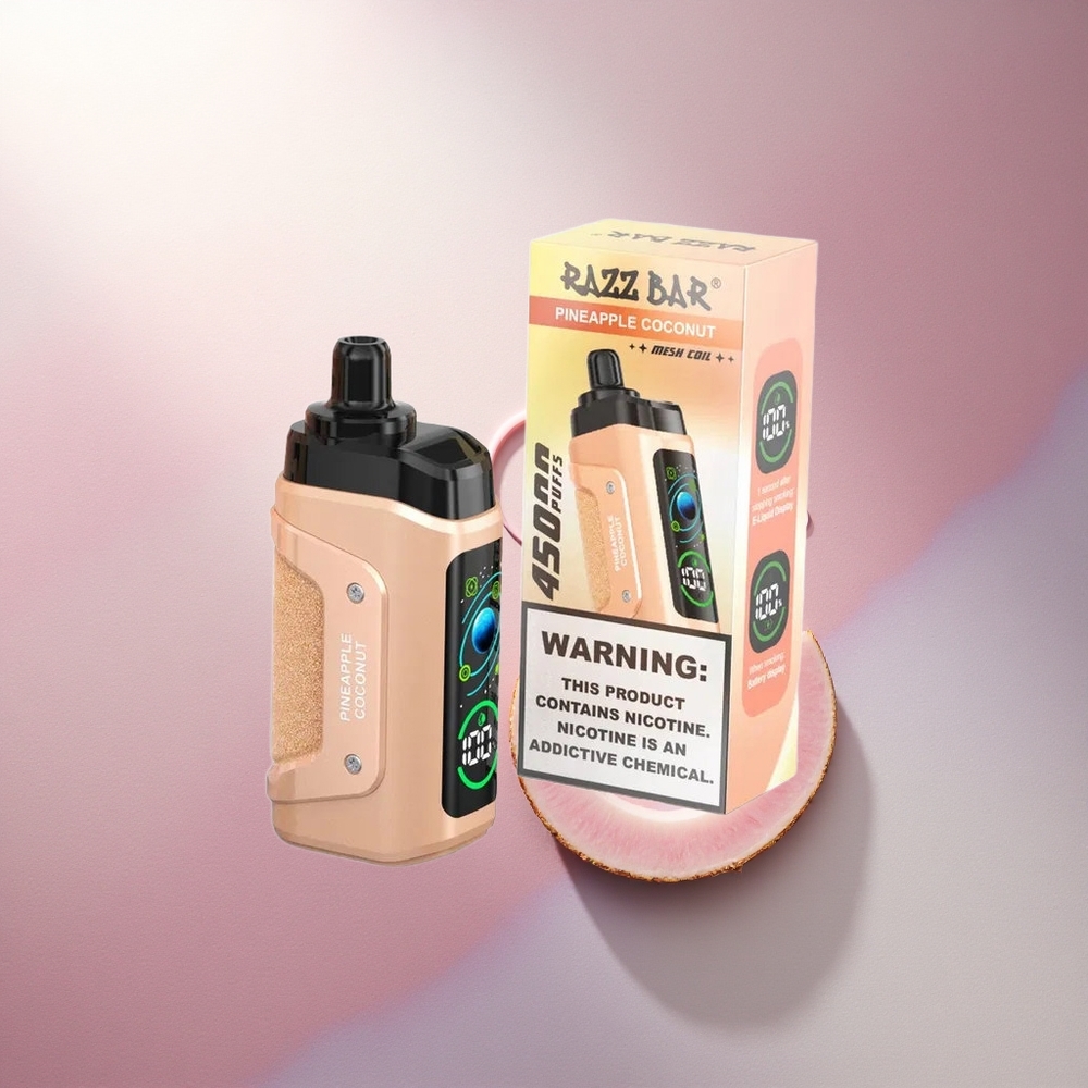 Razz Bar 45000 Puffs Ananas Kokos z 20 mg/ml nikotina in 650 mAh baterijo