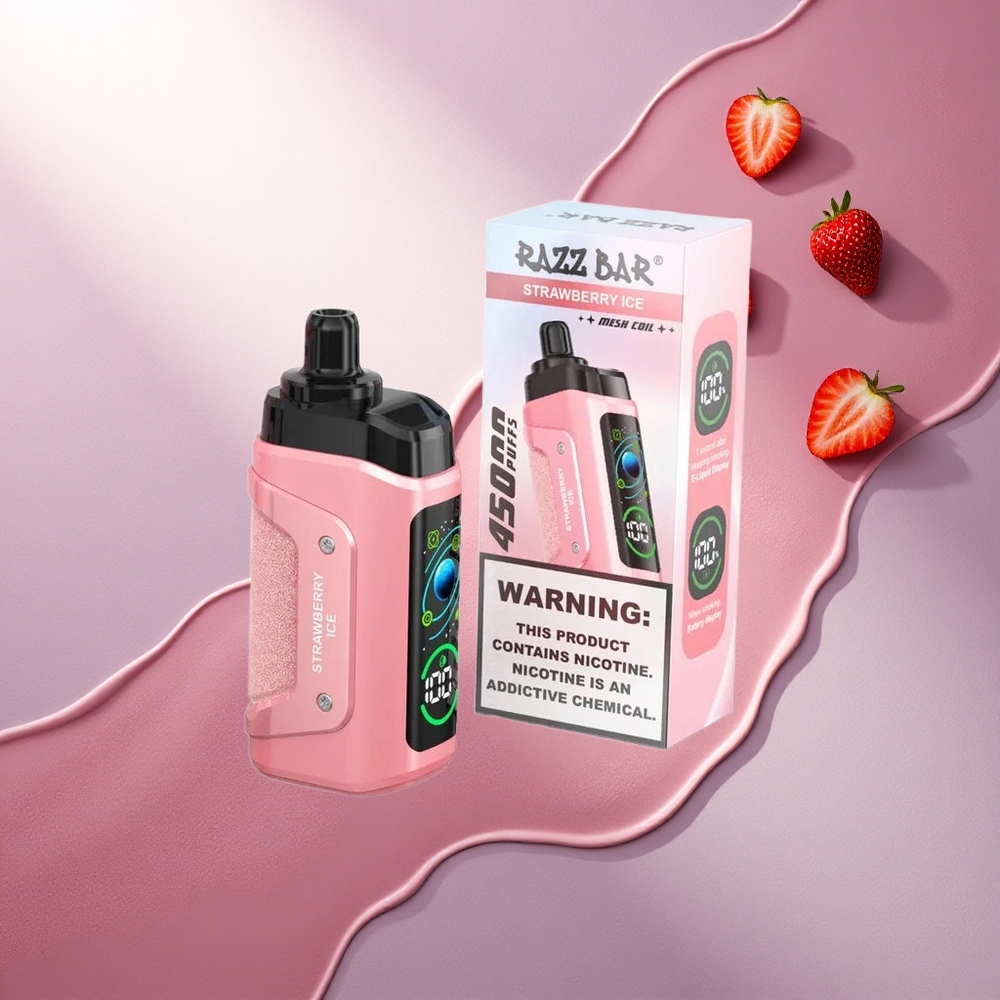 Razz Bar 45000 Puffs Jagodni Led z 20 mg nikotina in 650 mAh baterijo