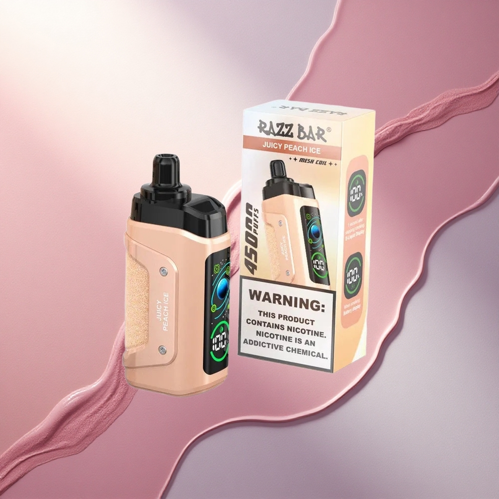 Razz Bar 45000 Puffs Sočna Breskva Led z 20 mg/ml nikotina in 650 mAh baterijo