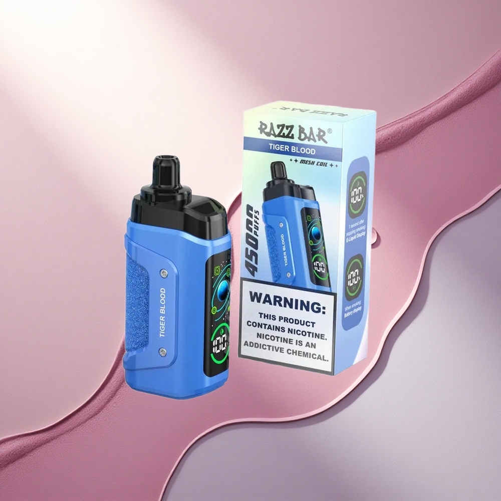 Razz Bar 45000 Puffs Tigrova kri z 20 mg/ml nikotina in 650 mAh baterijo