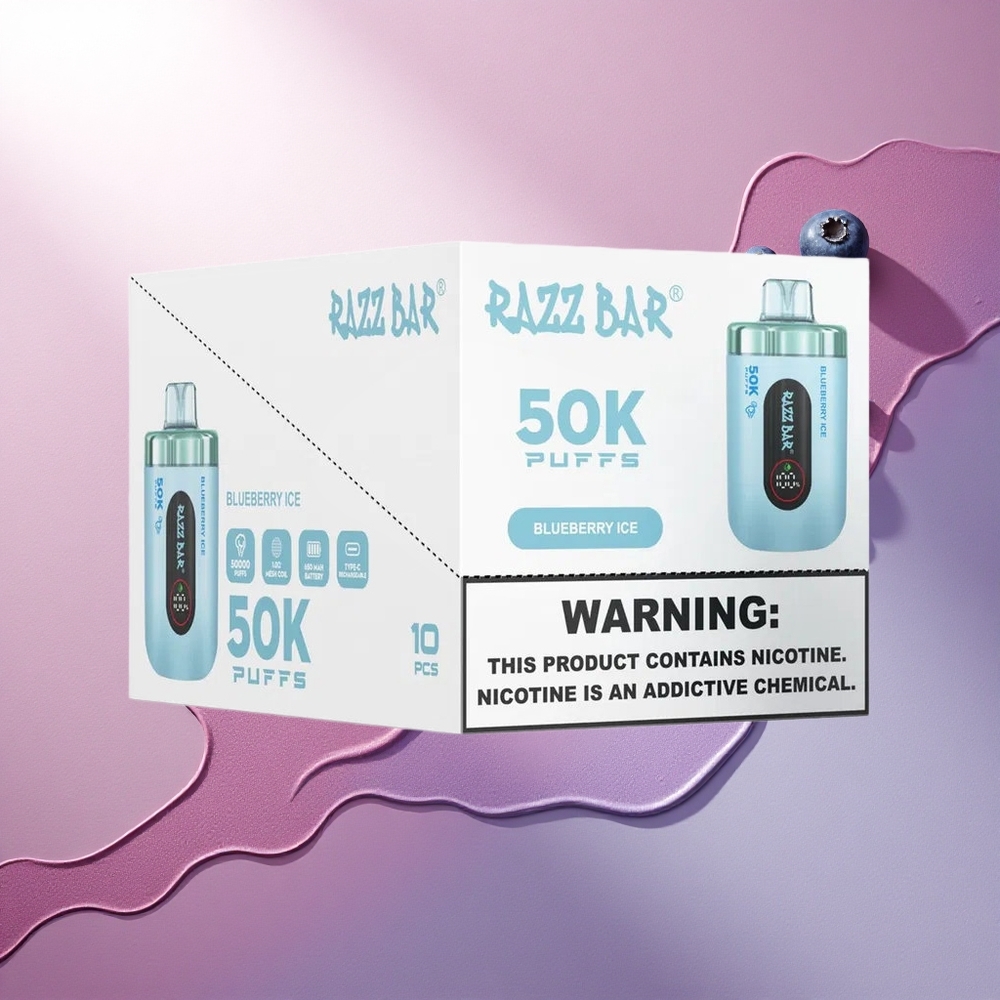 Razz Bar 50K Puffs Borovični Led z 2% nikotina in 650 mAh baterijo