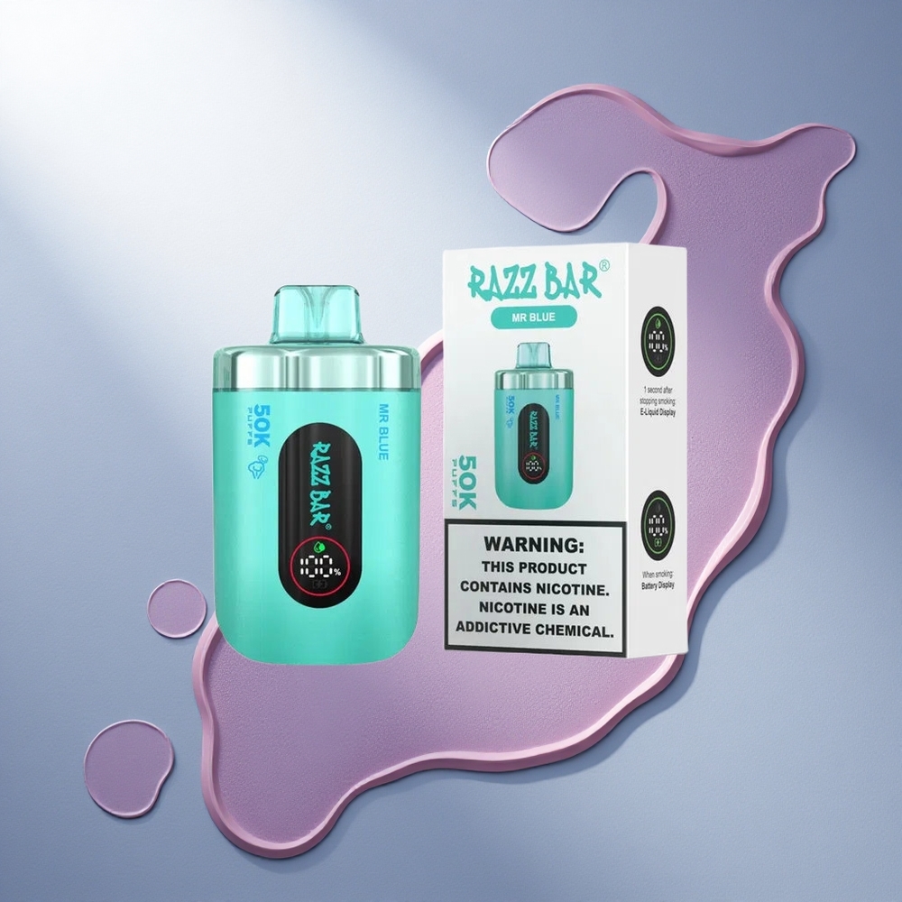 Razz Bar 50K Puffs Gospod Modri 1,0 Ohm Mehanski Navoj 650 mAh Tip-C