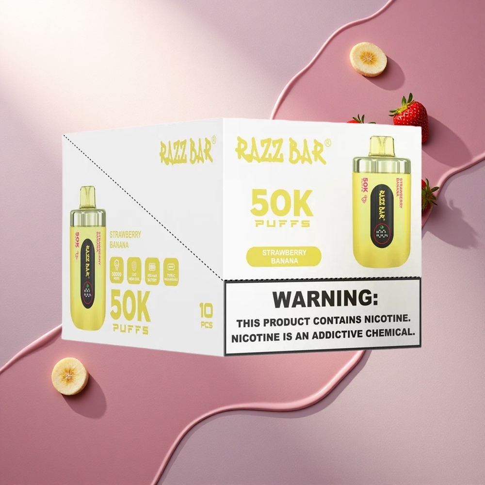 Razz Bar 50K Puffs Jagoda Banana 2% Nikotin 650mAh