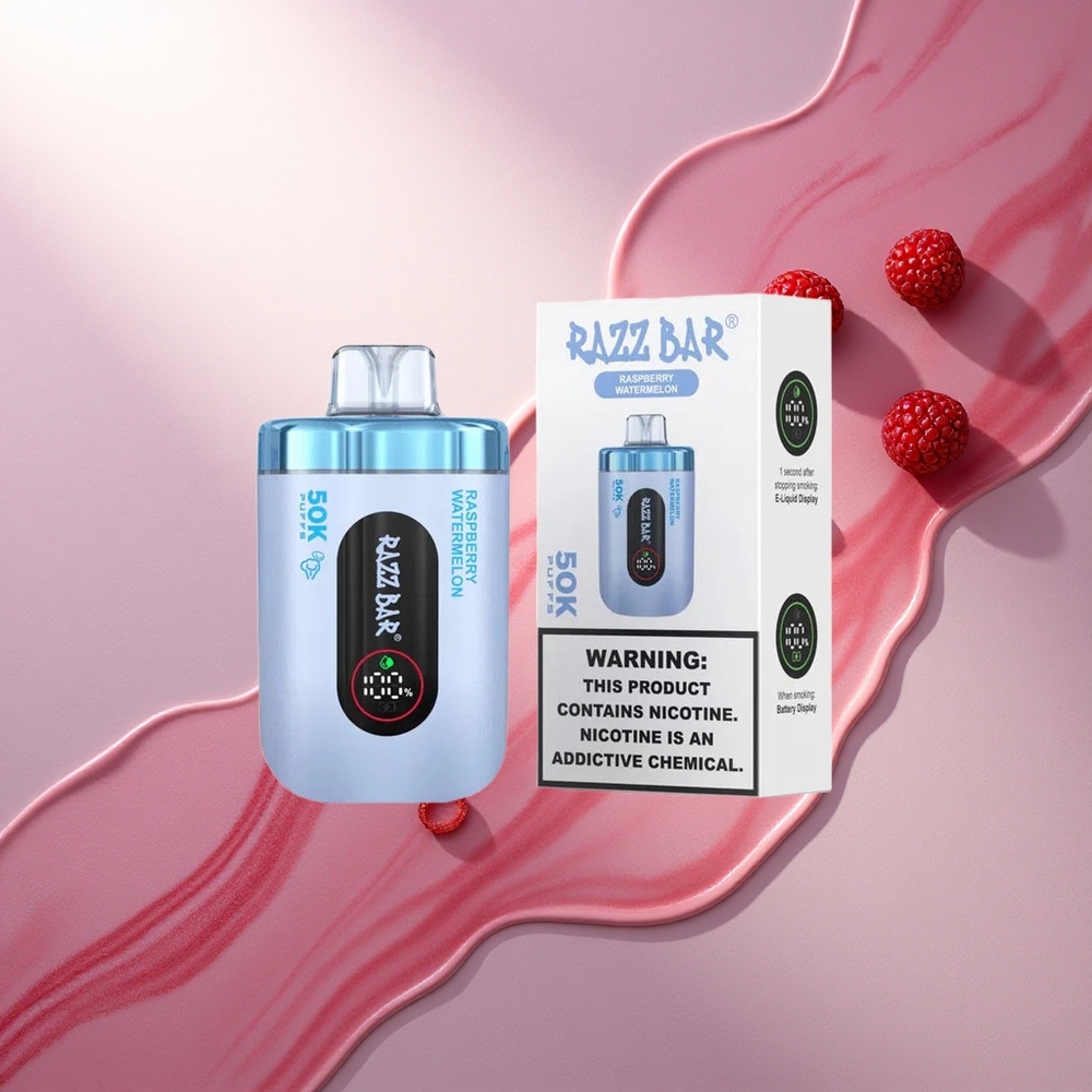 Razz Bar 50K Puffs Malinova Lubenica 2% Nikotina 650mAh