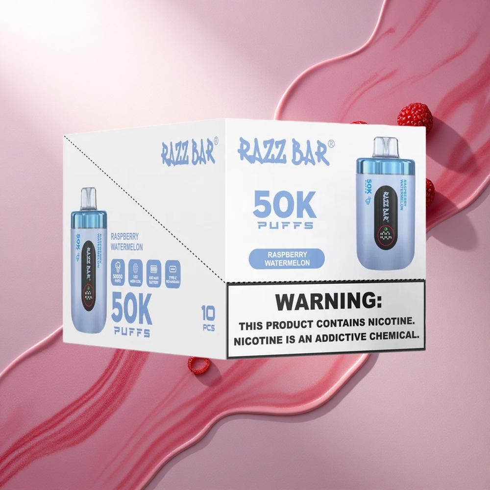Razz Bar 50K Puffs Malinova Lubenica 2% Nikotina 650mAh