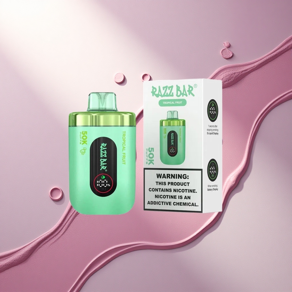 Razz Bar 50K Puffs Tropsko Sadje Mehanski Vijug 650 mAh 2% Nikotin