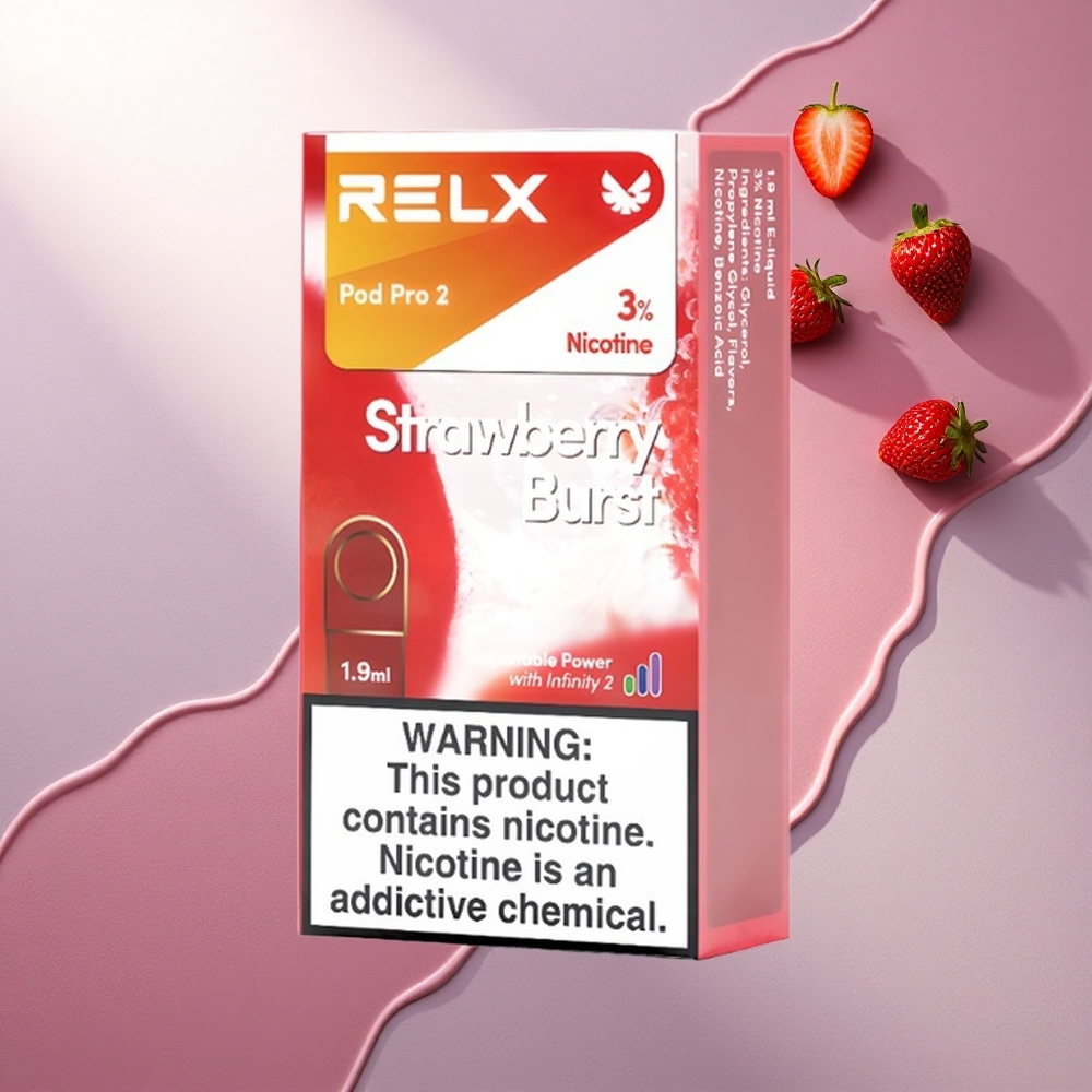 Relx Pod Pro 2 Vape Device Jagodni Exploziv 30mg/ml nikotina z 1,9ml zmogljivostjo in 3 načini napetosti