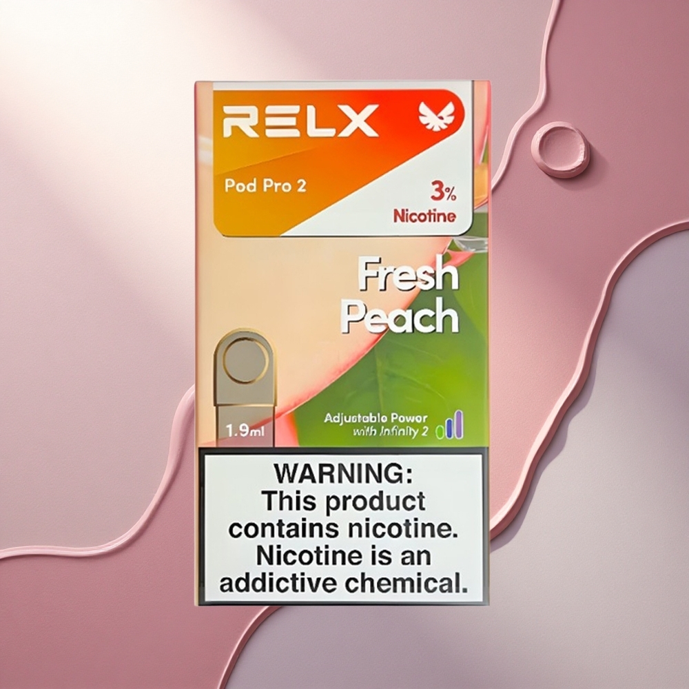 Relx Pod Pro 2 Vape Device Sveža Breskva 30mg/ml Nikotina z 1,9ml Zmogljivostjo in 3 Načini Nastaviteve Napetosti