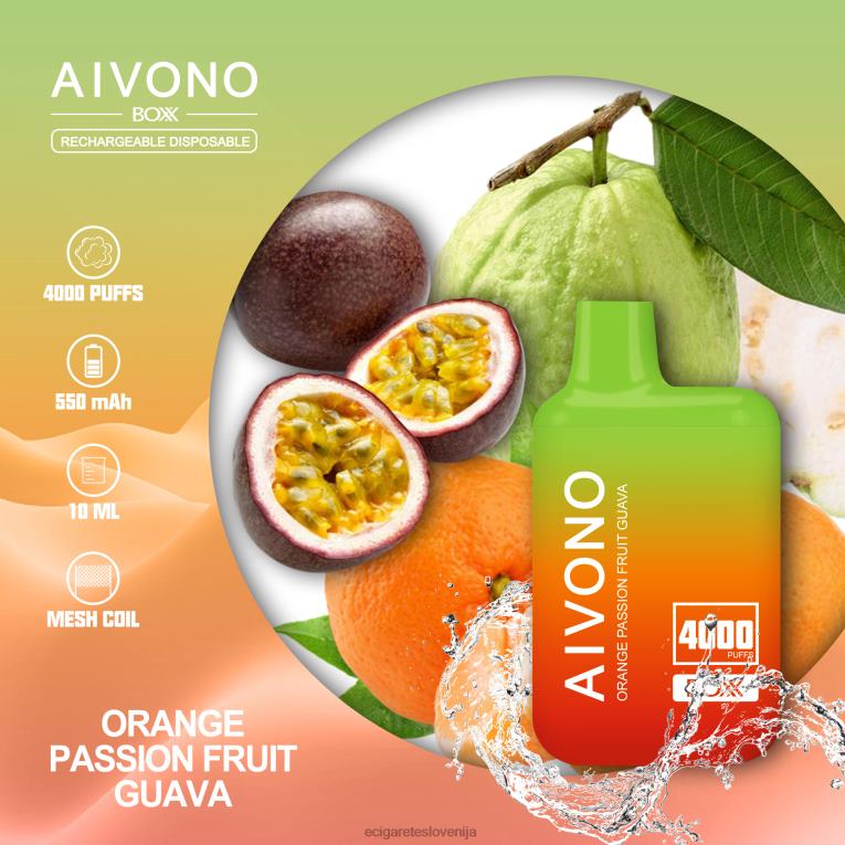 Aivono AIM BOXX 4000 pomarančna pasijonka guava 8N08F212 - Elektronska Cigareta Iqos Cena Petrol