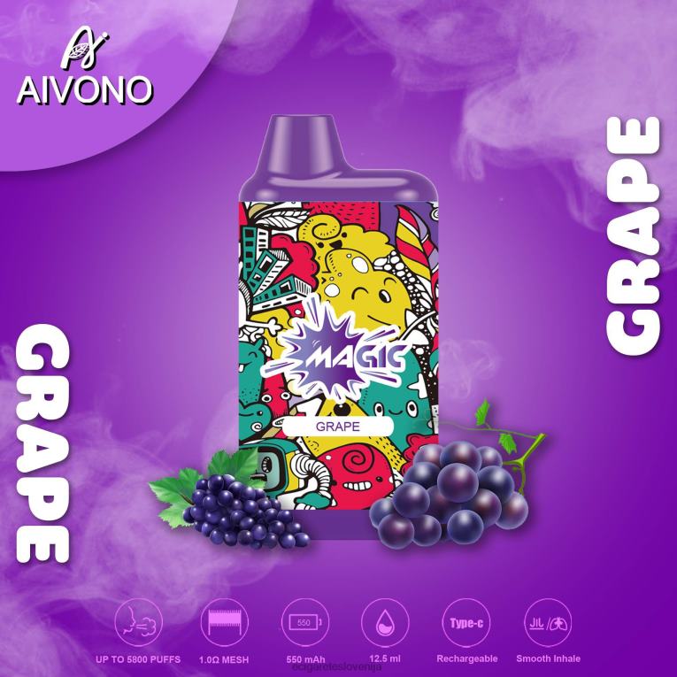 Aivono AIM MAGIC 5800 cigaretnih škatlic grozdje 8N08F92 - Elektronska Cigareta Iqos Cena Petrol