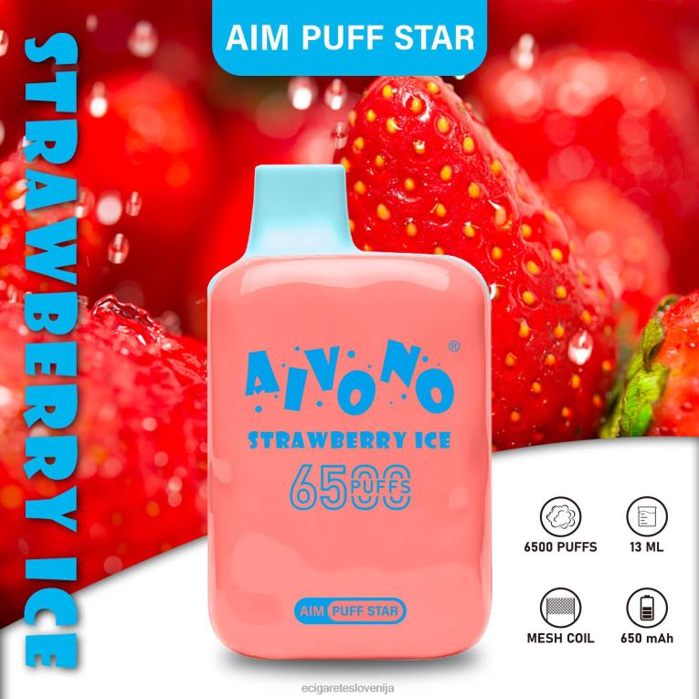 Aivono AIM PUFF STAR 6500 jagodni led 8N08F288 - Elektronska Cigareta Nakup