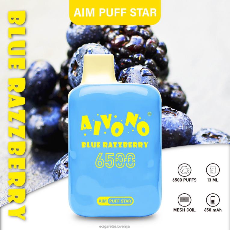 Aivono AIM PUFF STAR 6500 modra razzberry 8N08F292 - Elektronska Cigareta Iqos Cena Petrol