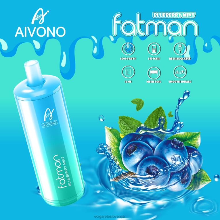 Aivono FATMAN 6800 borovničeva meta 8N08F22 - Elektronska Cigareta Iqos Cena Petrol