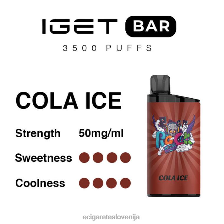 4ZZDX96 - elektronska cigareta iqos cola led IGET BAR 3500 5% nikotina