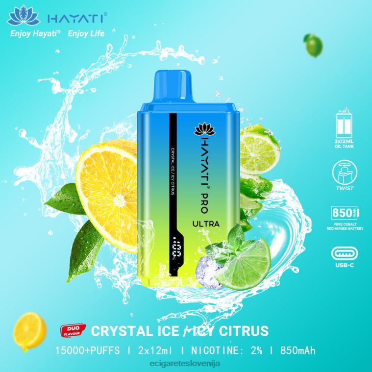4ZZDX223 - elektronska cigareta cena kristalni led/ledeni citrusi Hayati Pro Ultra